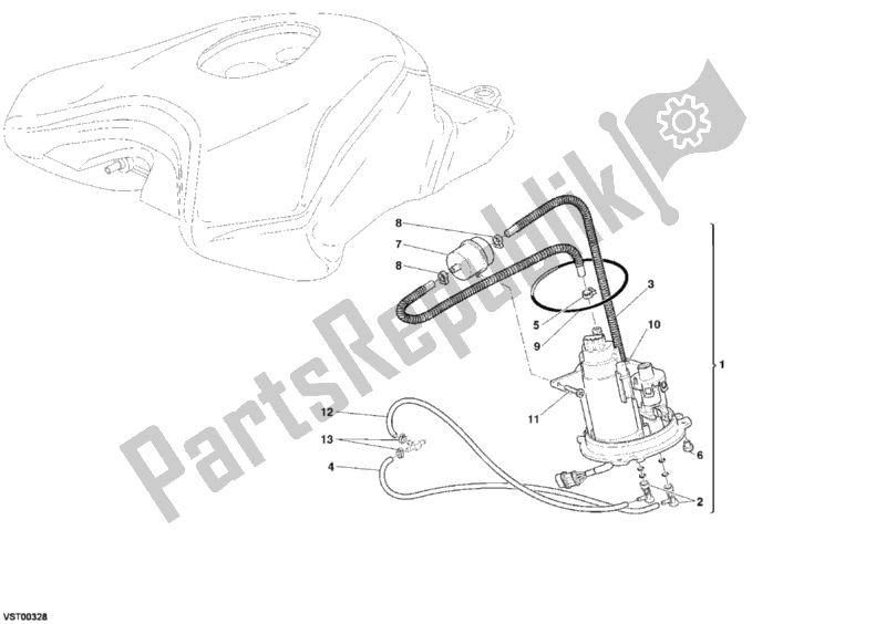 All parts for the Fuel Pump of the Ducati Superbike 999 S 2005